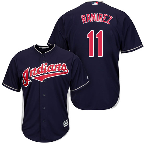 Indians #11 Jose Ramirez Navy Blue New Cool Base Stitched MLB Jersey